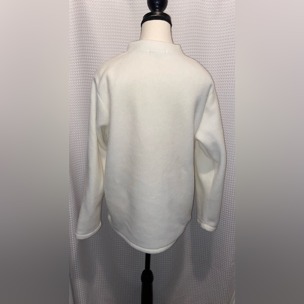 CLASSIC EDITIONS cream Fleece birds embroidery Vintage Cardigan sz medium - Picture 8 of 9